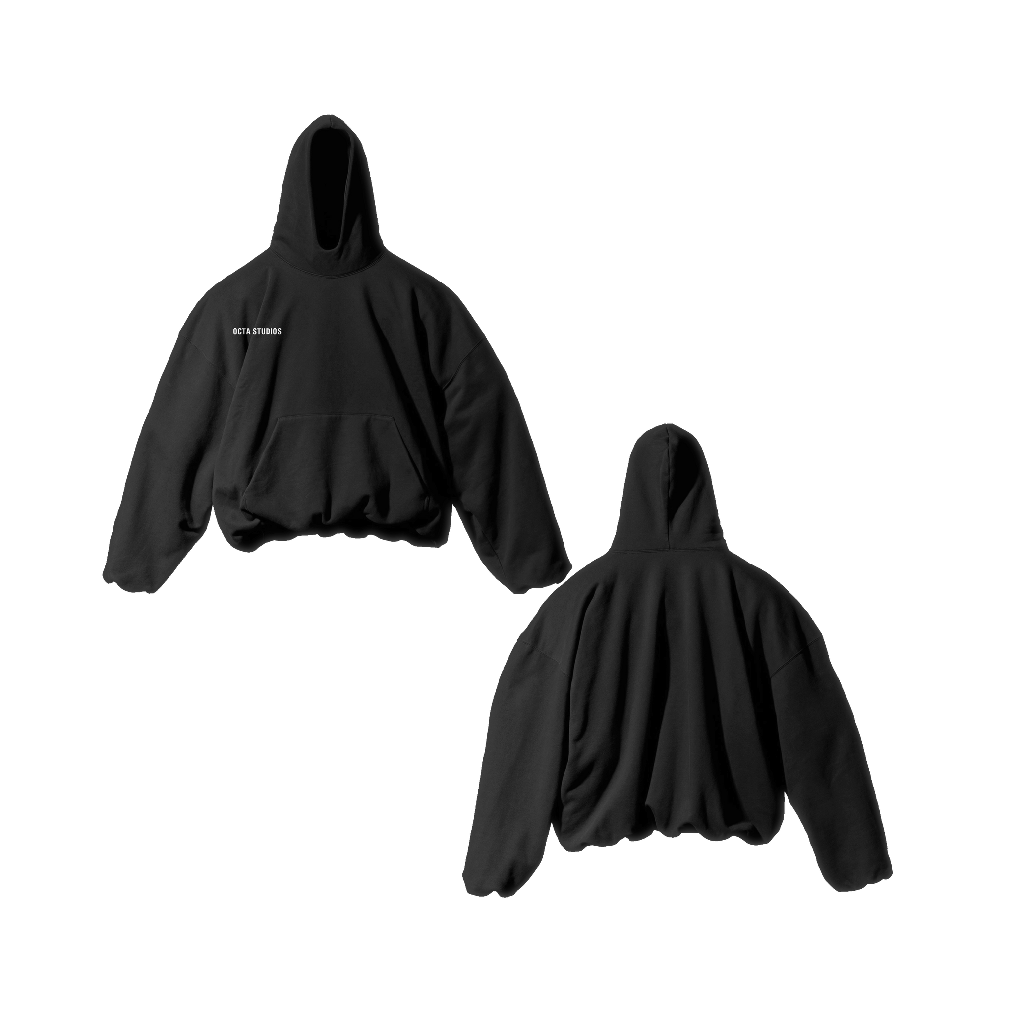 Octa Cropped Double Layered Hoodie Mockup