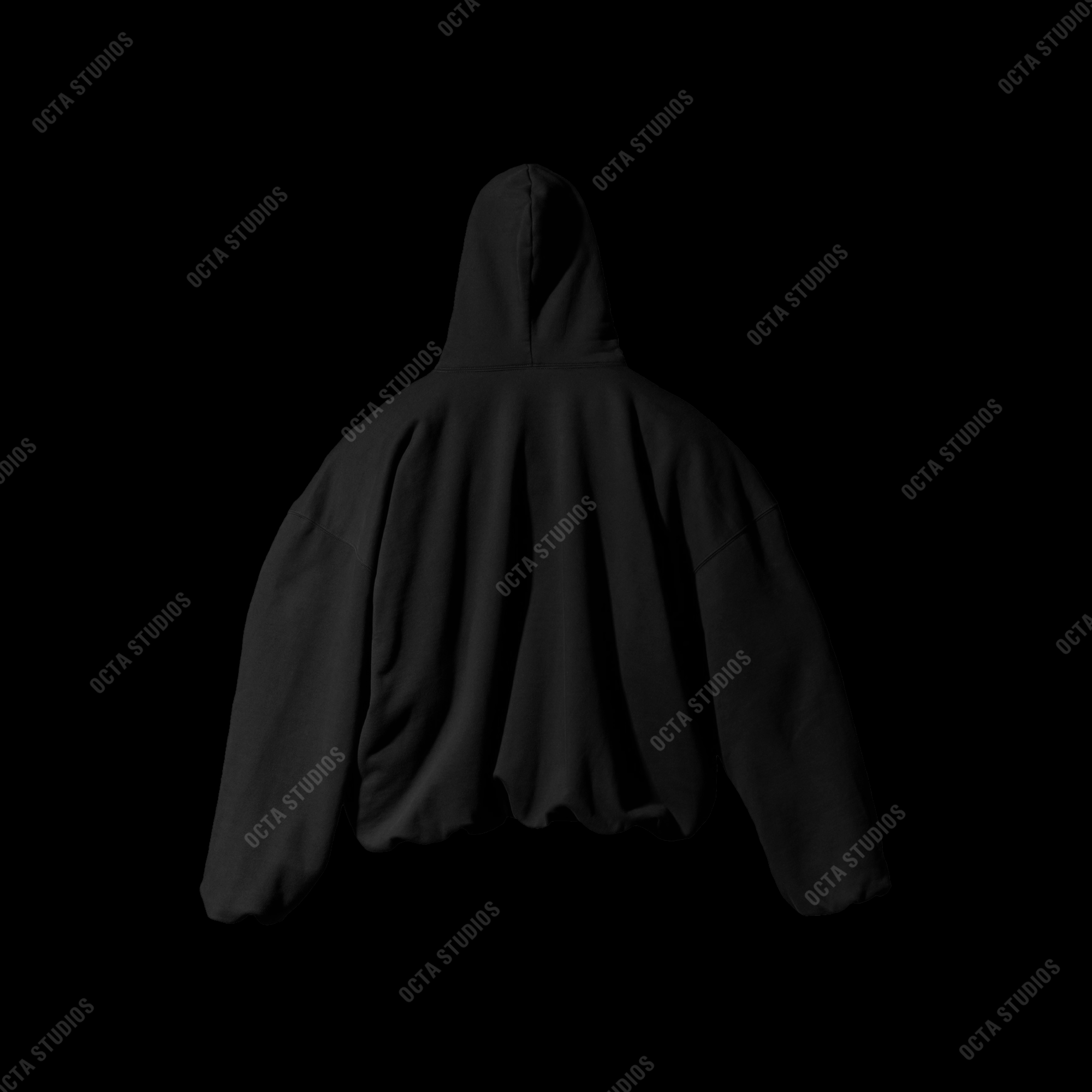 Octa Cropped Double Layered Hoodie Mockup